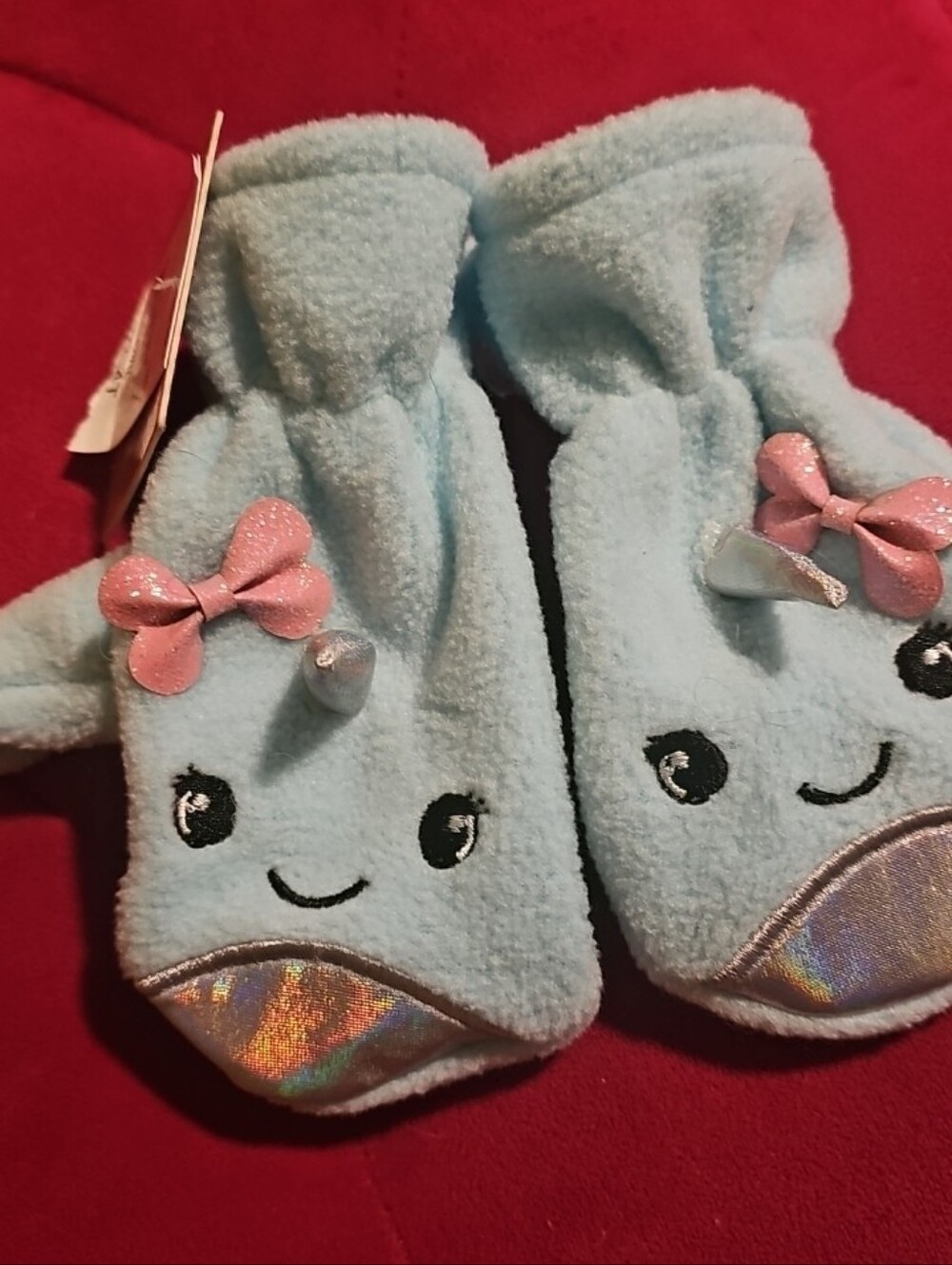 NWT Narwhal Infant ToddlerSize 12-24 Month Fleece Mittens Love @ First Sight